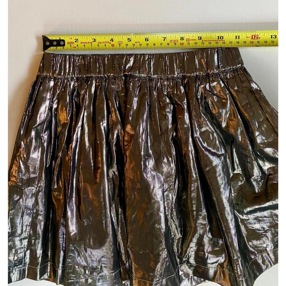 NWT Gap Kids Girls Bronze Metallic Lamé Mini Skirt Youth Size Medium 8 Lined - Picture 5 of 8